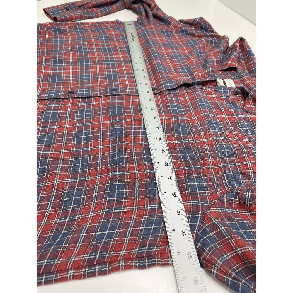 Plus size 1X Plaid Boyfriend Button-Up Shirt Chest Pocket Treasure  Bond Country - Picture 8 of 9